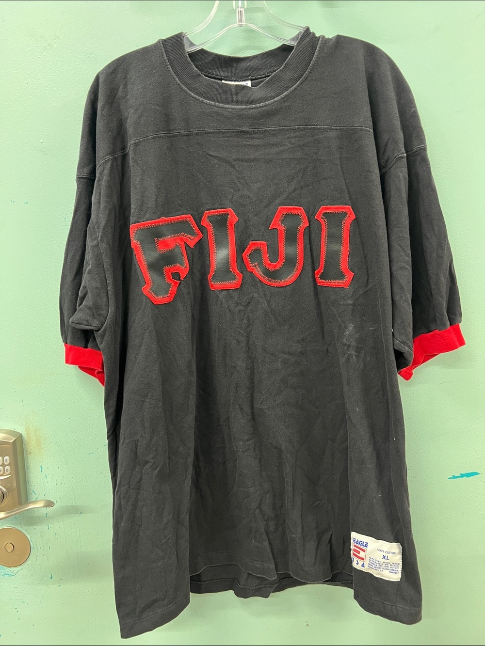 Black & Red FIJI Appliqué Short Sleeve Tee
